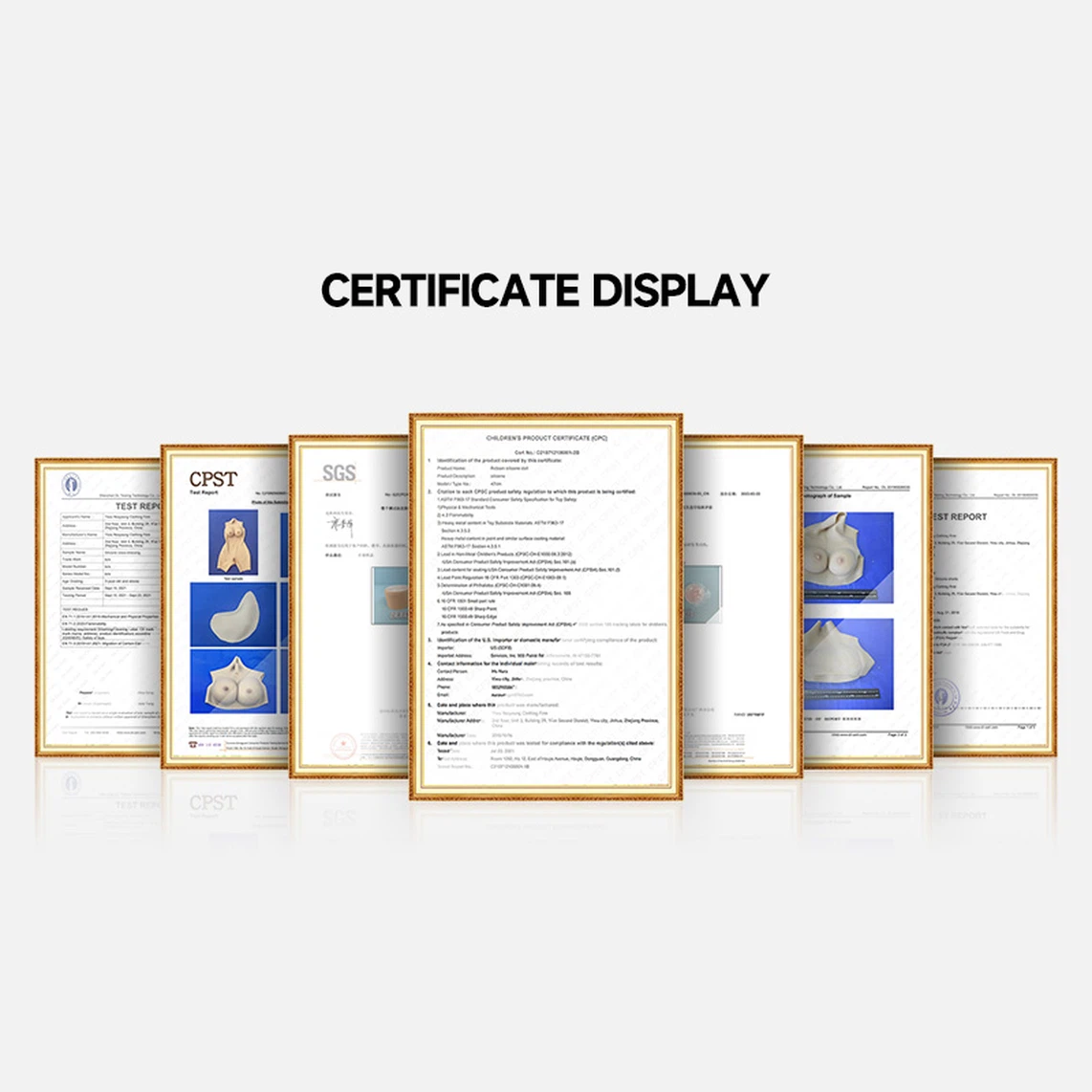 Certificates about silicone bra Certificates about silicone bra